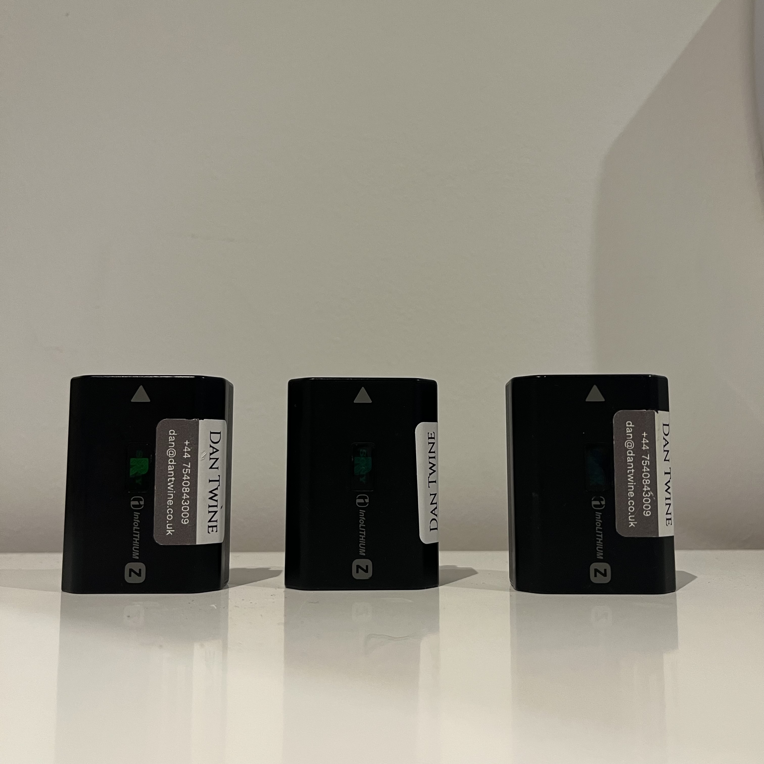 3 x sony np-fz100 batteries for sony fx3, a7s3, a73 etc.