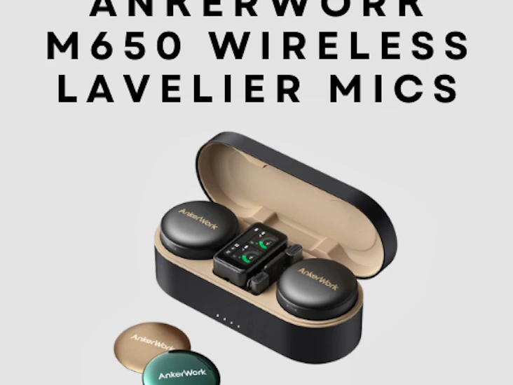 Ankerwork m650 wireless lavalier microphone & 2 x lapel mics