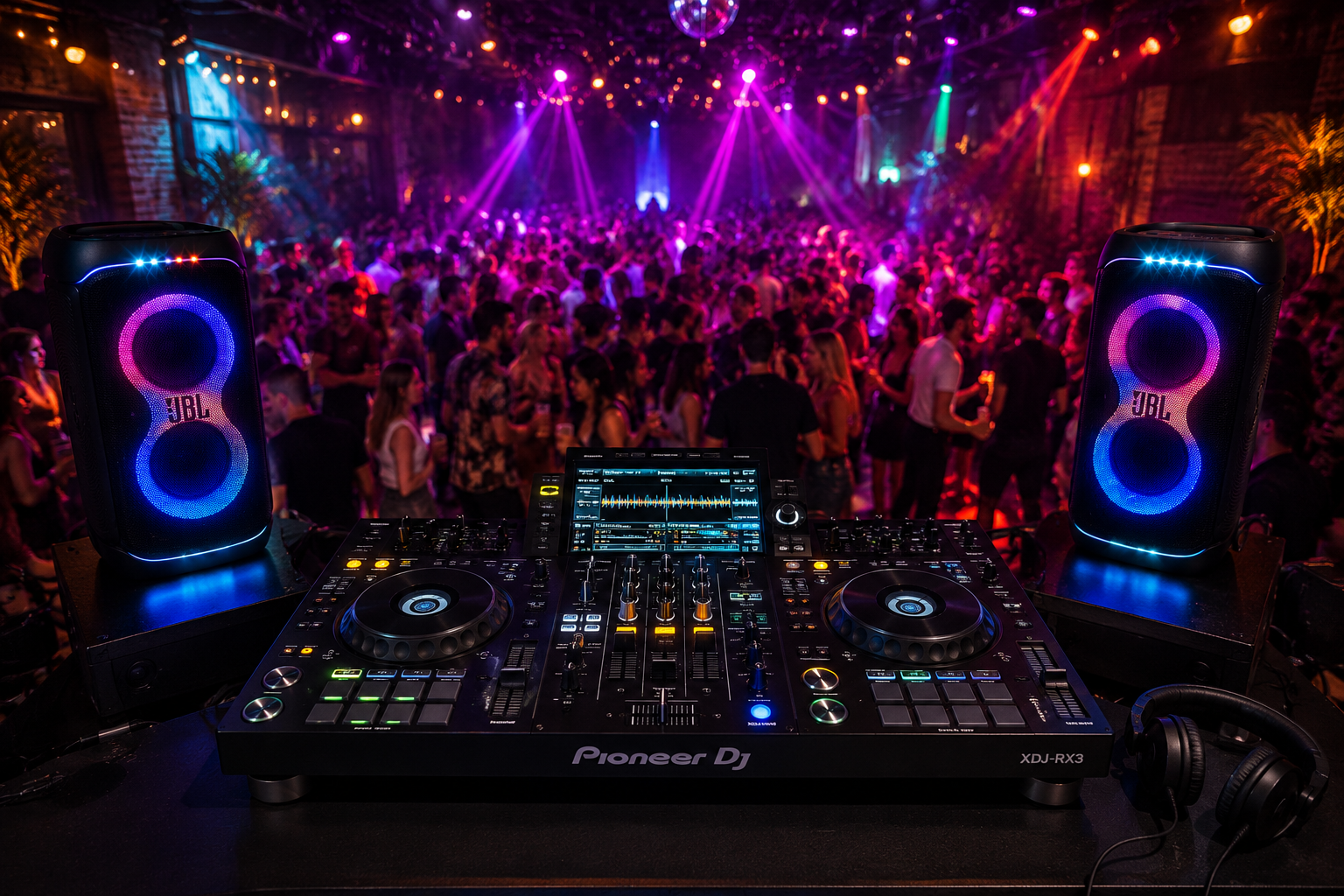 Pioneer xdj rx3 + 2x jbl 320 parybox 
