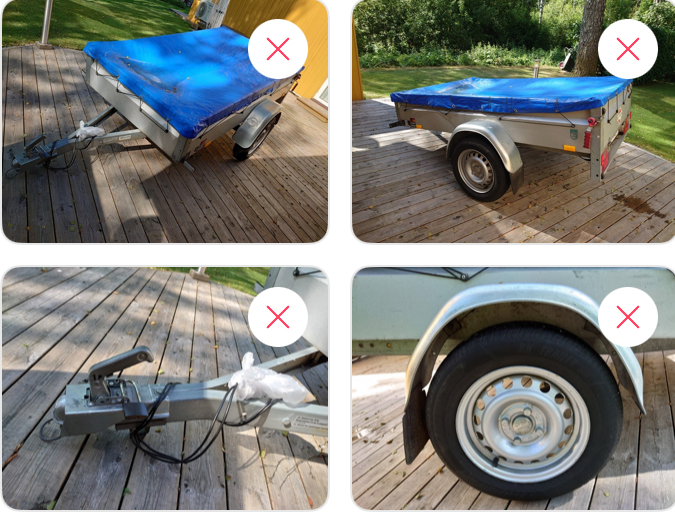 Enkel lätt släpvagn.