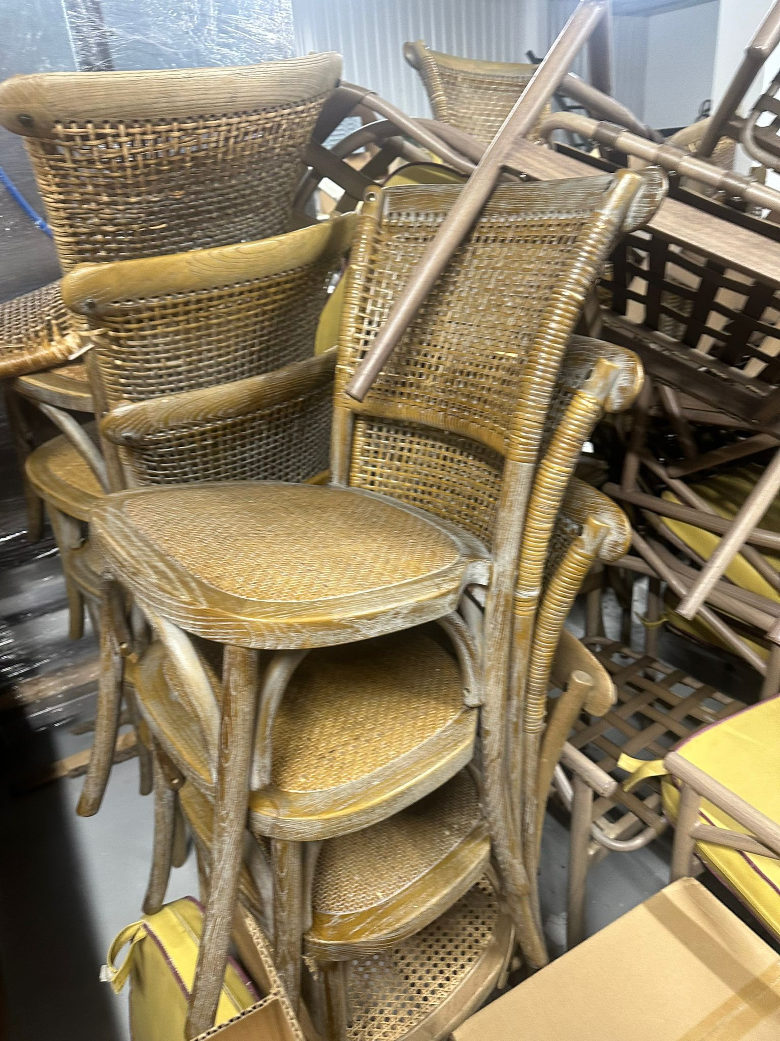 Rustic rattan bistro dining chairs – restaurant, café & home use
