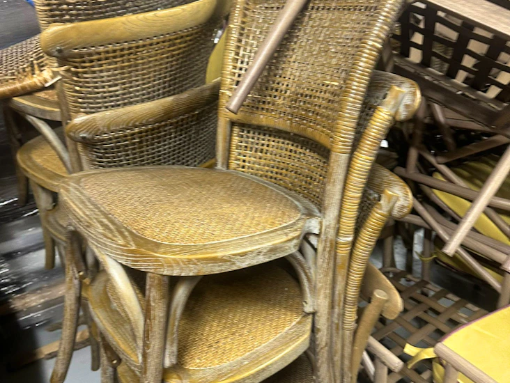 Rustic rattan bistro dining chairs – restaurant, café & home use