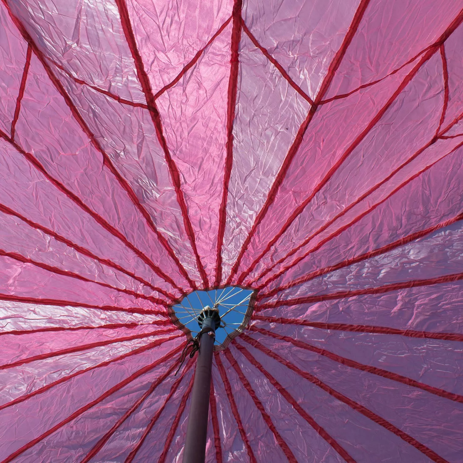 Pink parachute backdrop (vintage, circa 1966)