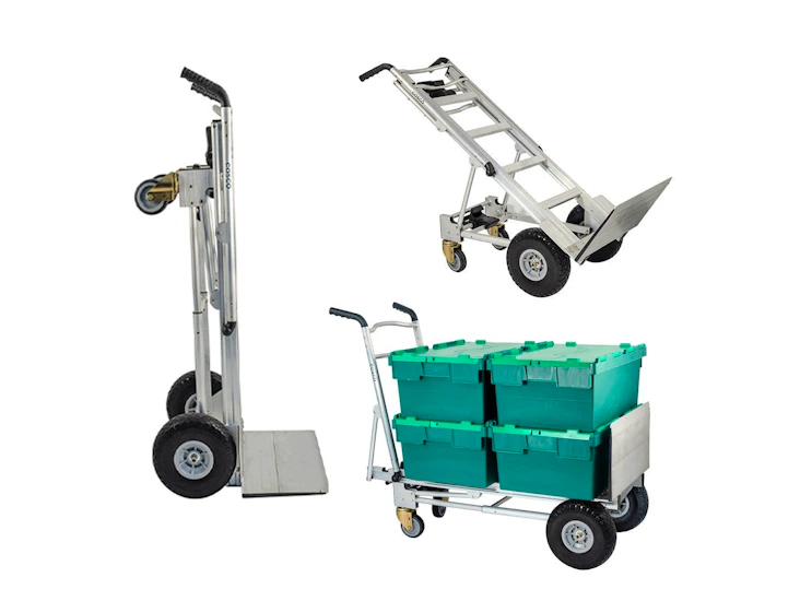 3-in-1 aluminium sack truck puncture proof wheels cap: 350kg