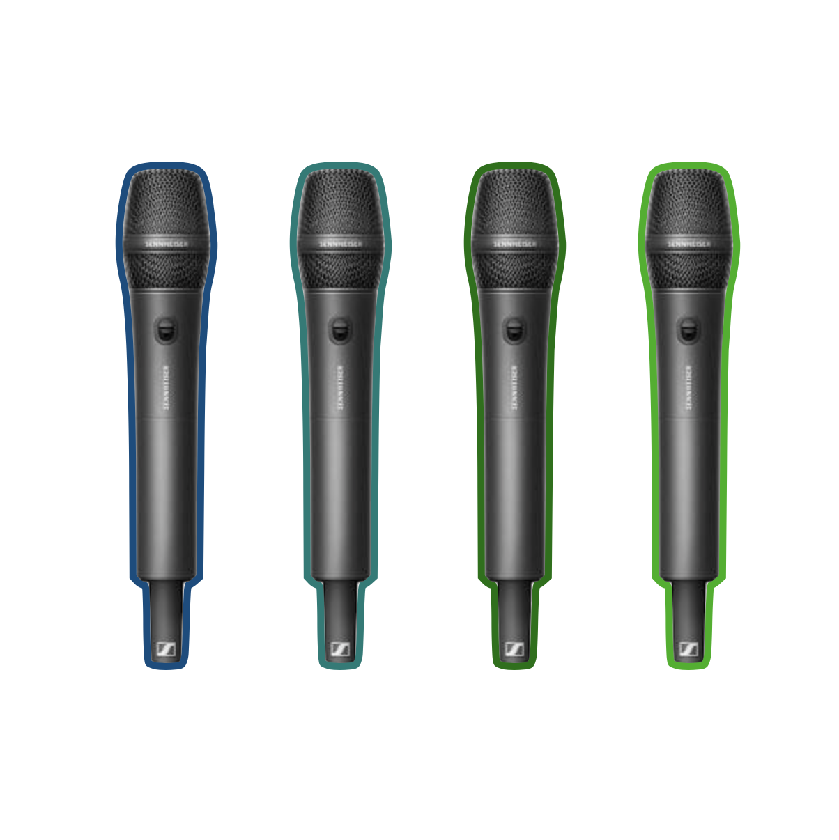 4x sennheiser ew-d handheld wireless mic (only)