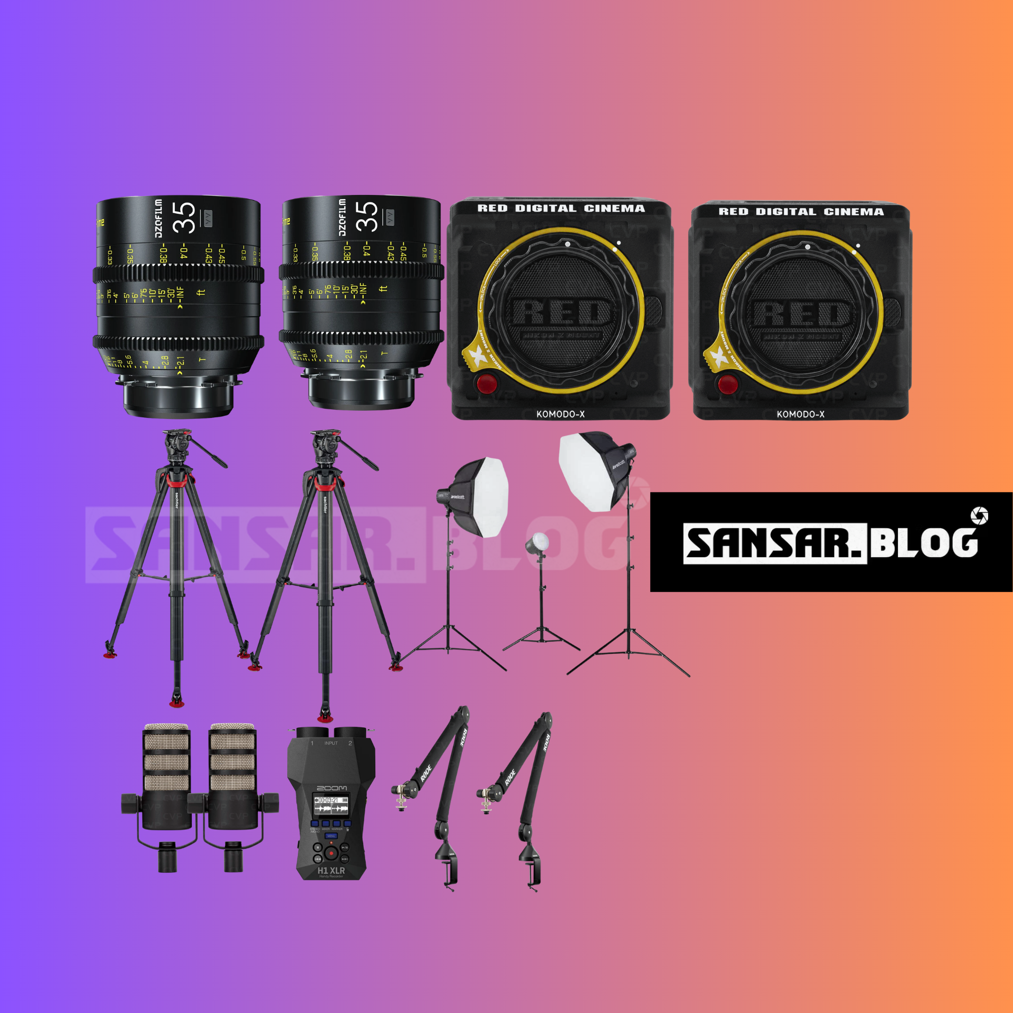 Premium podcast production on red cinema camera  full mobile studio setup