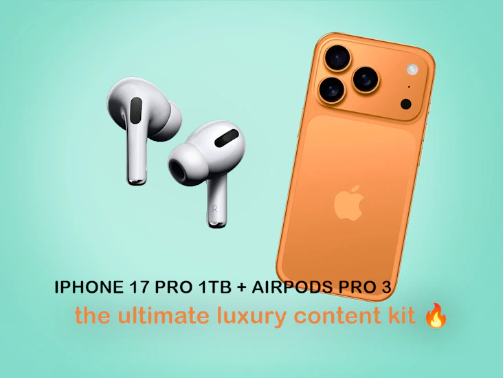 Iphone 17 pro 1tb + airpods pro 3 (2025) the ultimate luxury content kit 🔥