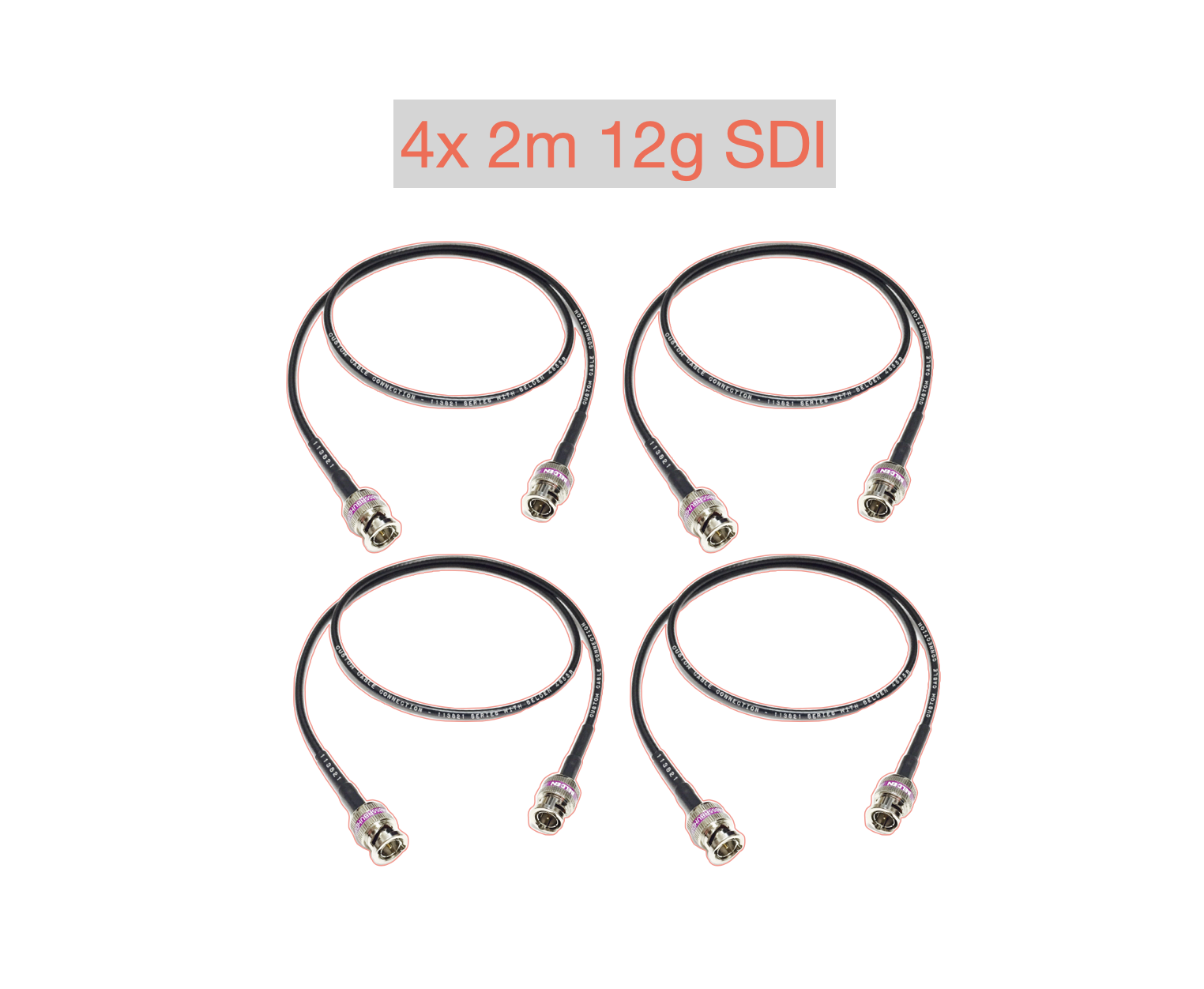 4x 2m 12g sdi belden 4885r