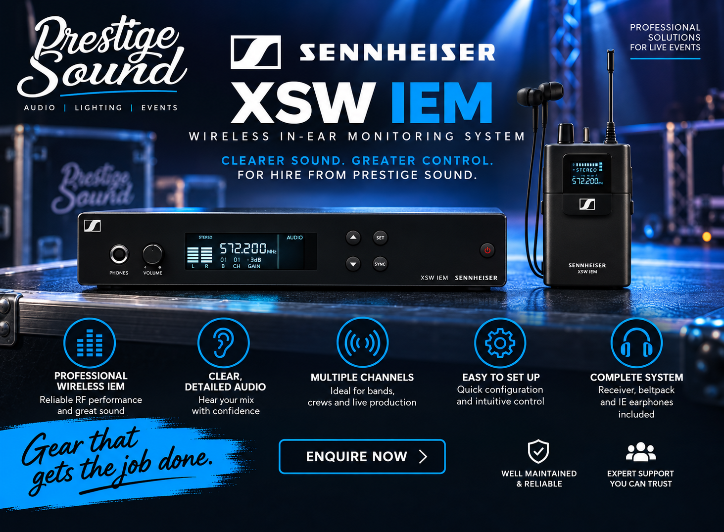 Sennheiser xsw wireless iem system (ch70)