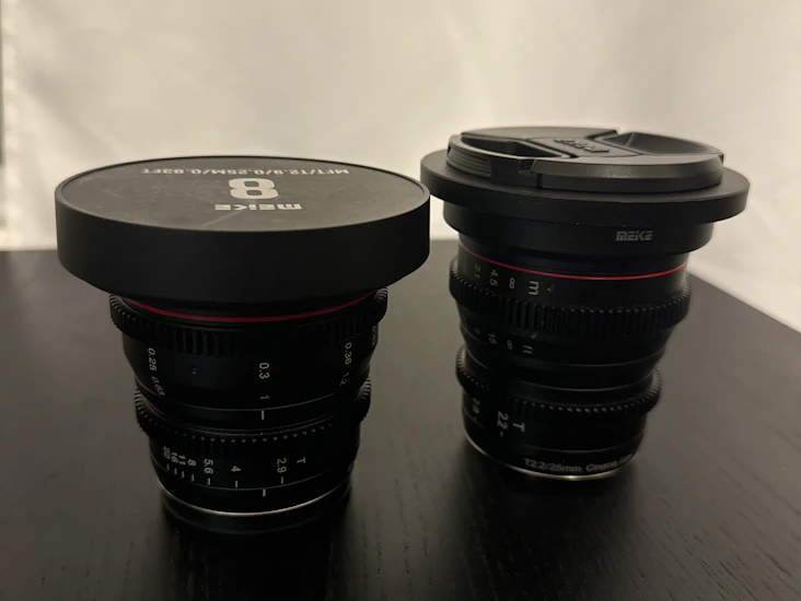 25mm & 8mm meike cinema lens for mft