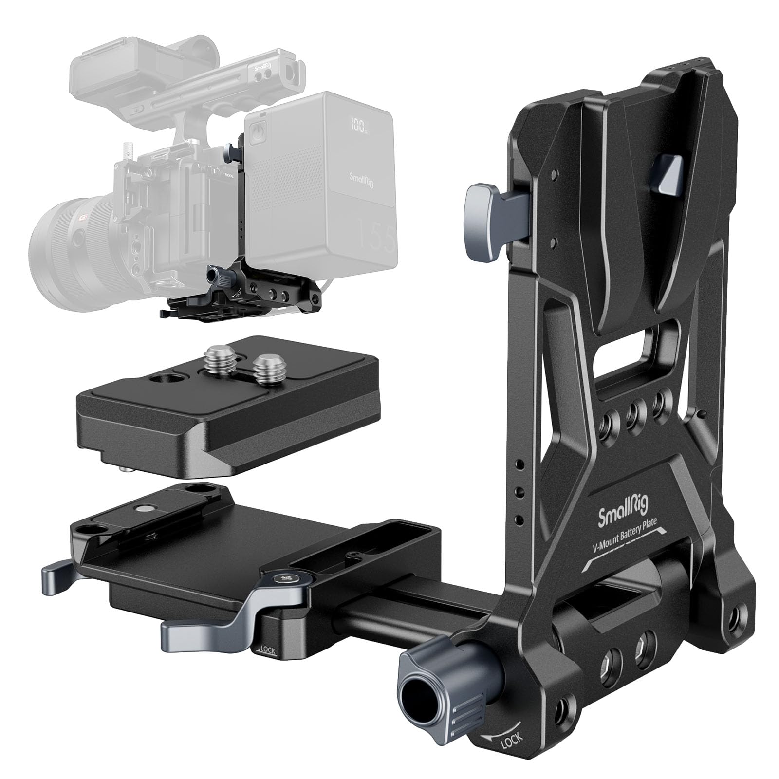 Smallrig v-mount plate (justerbar og krever ikke rails)