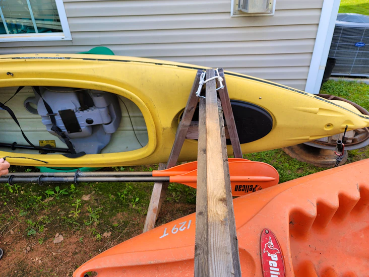 Rent a yellow 11ft sit-in kayak with paddle!
