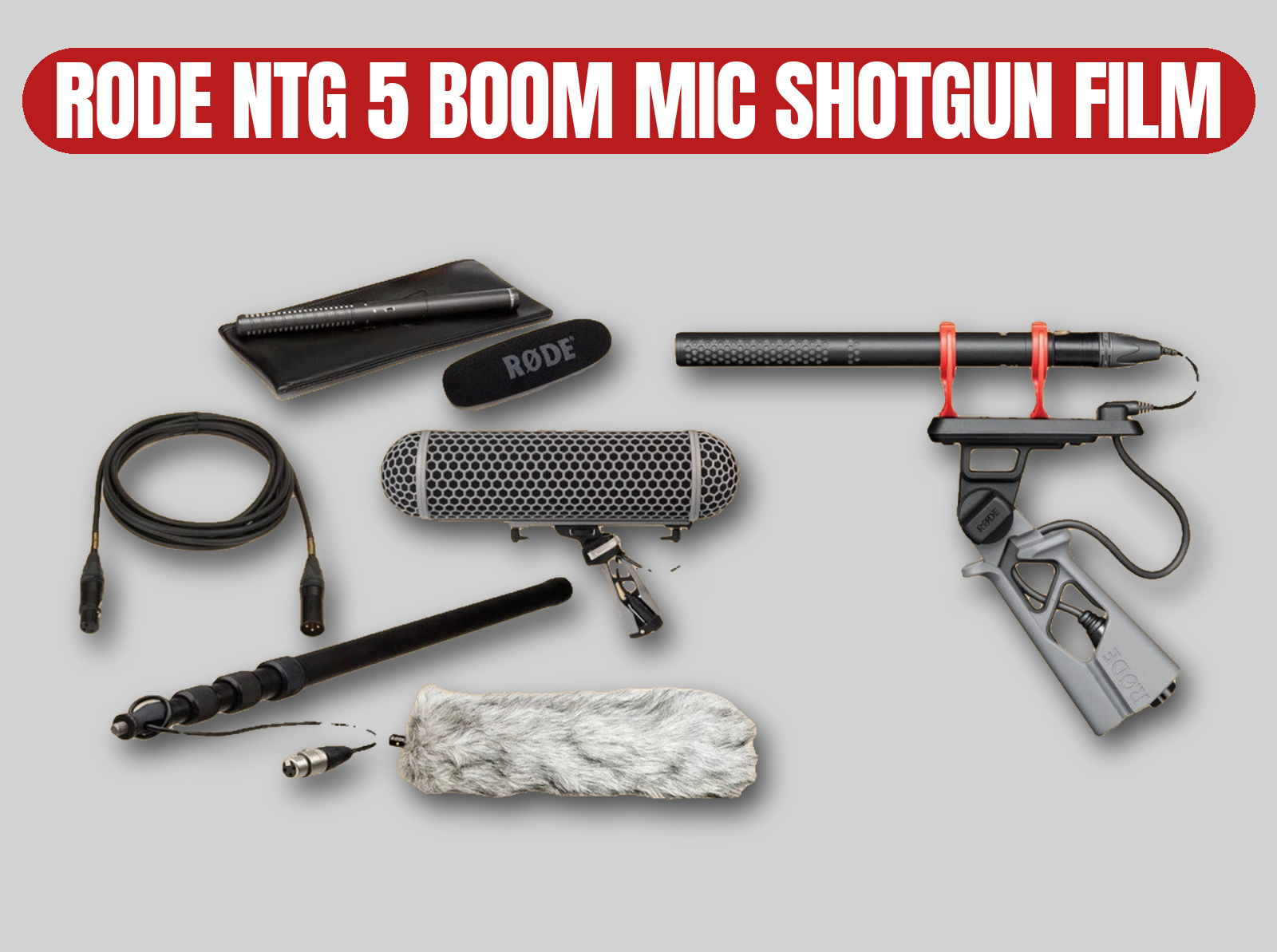 Rode ntg 5 shotgun microphone kit | boom mic / film set audio