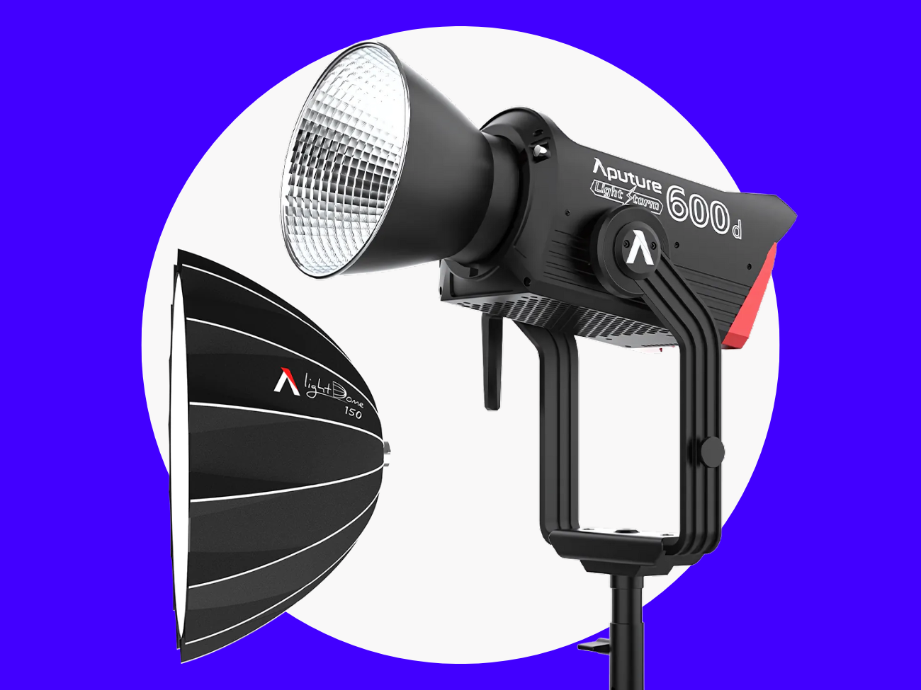 Aputure 600d led light + light dome 150