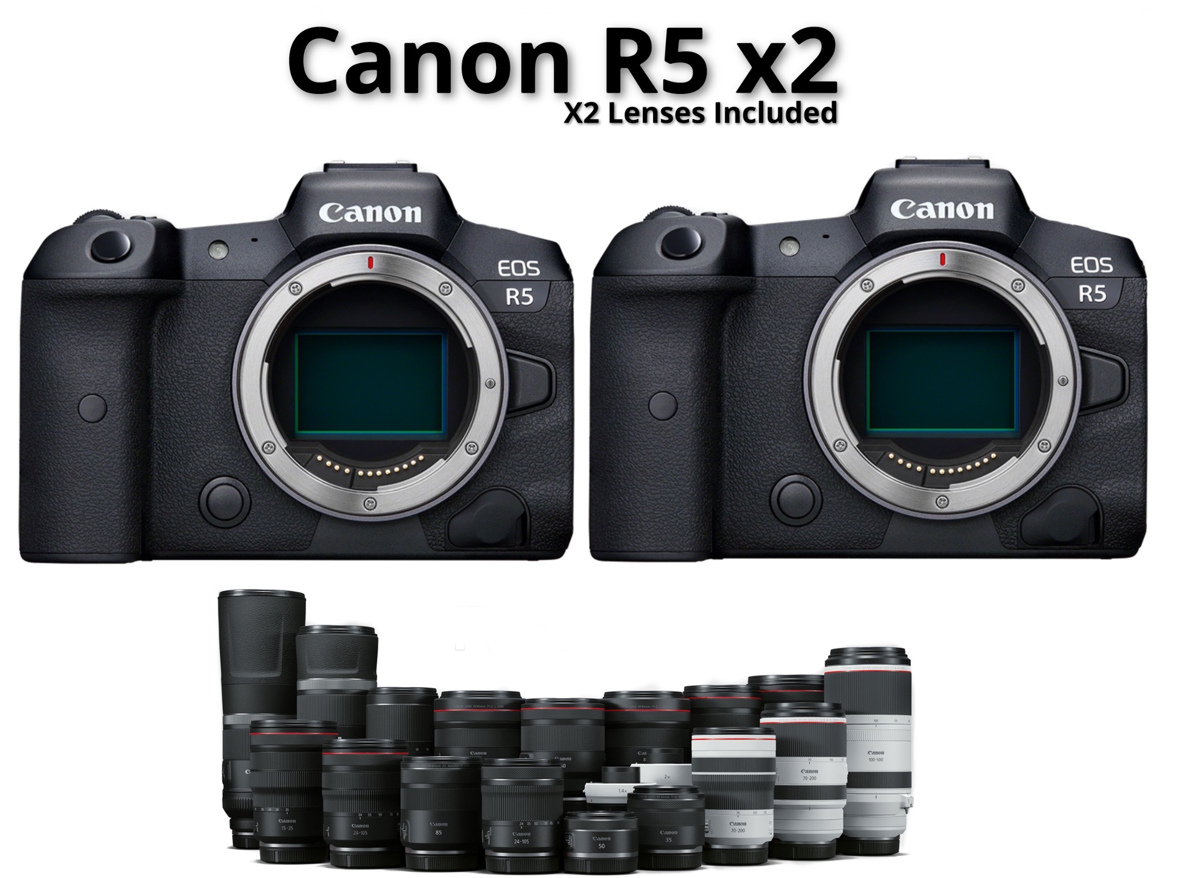 Canon r5 x2 + x2 canon lenses 