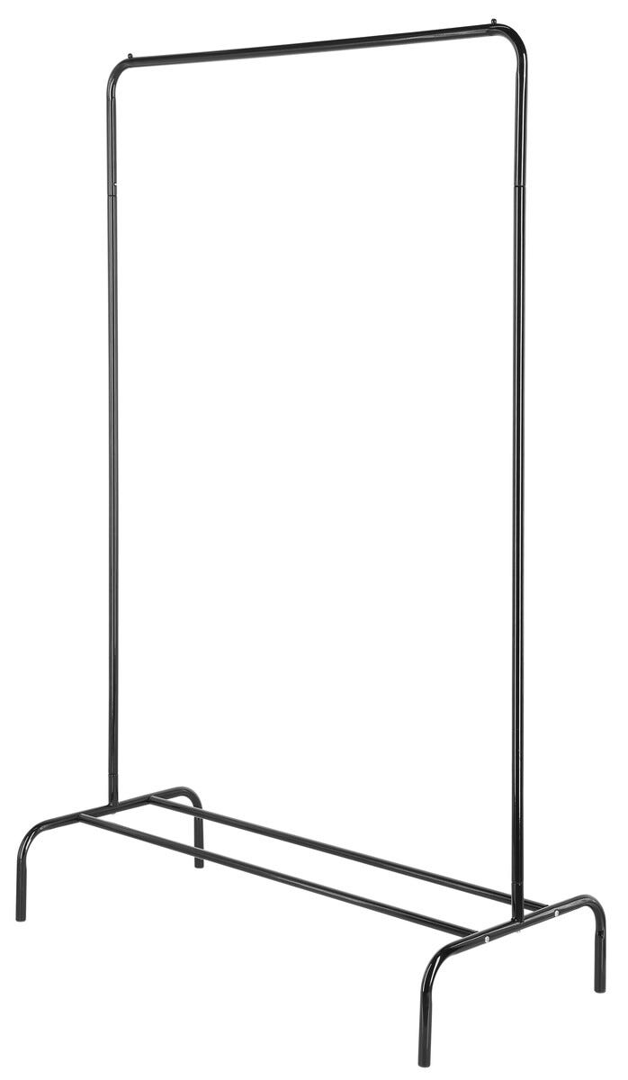 Svart klädställning med skoställ