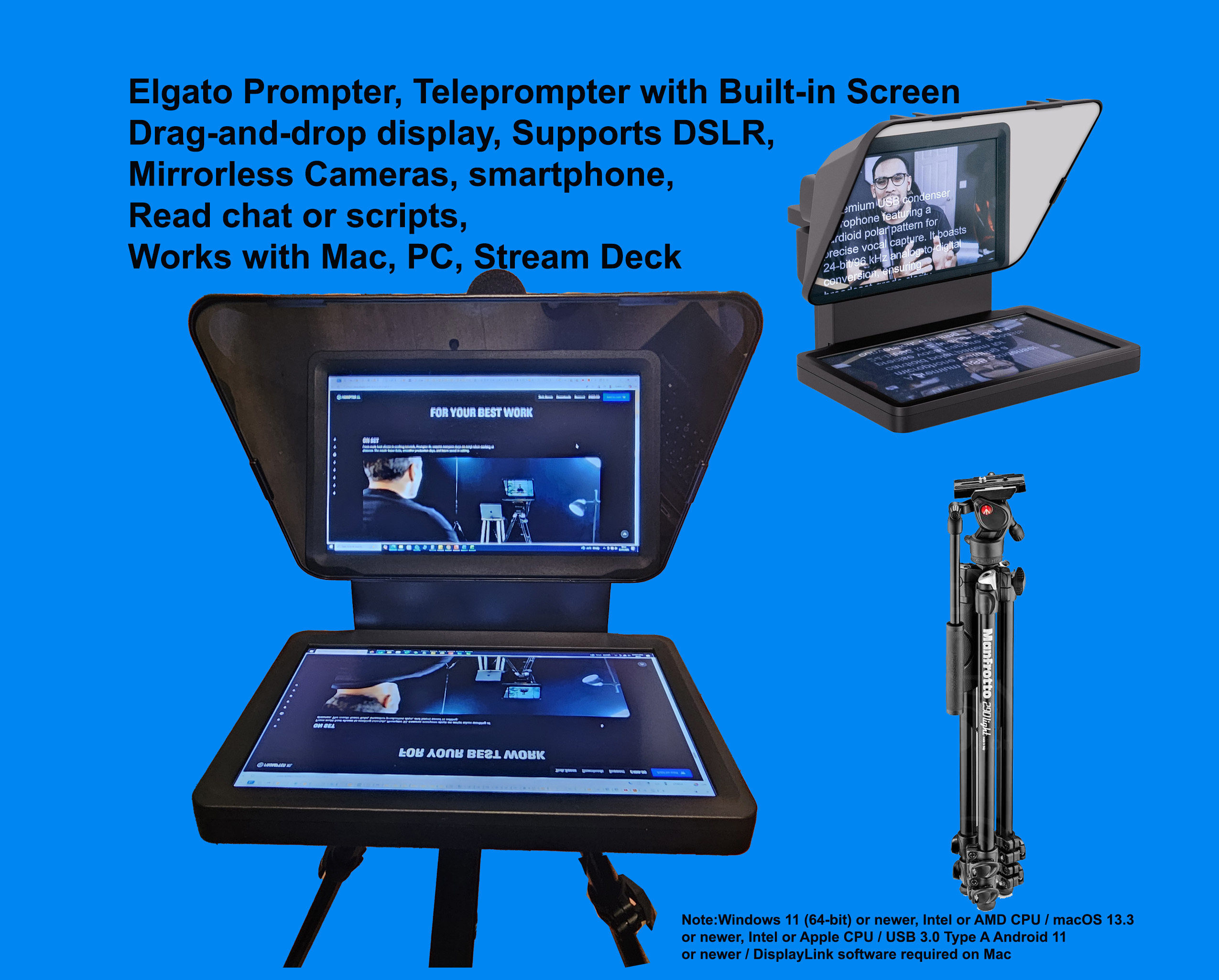 Elgato prompter, teleprompter with built-in screen