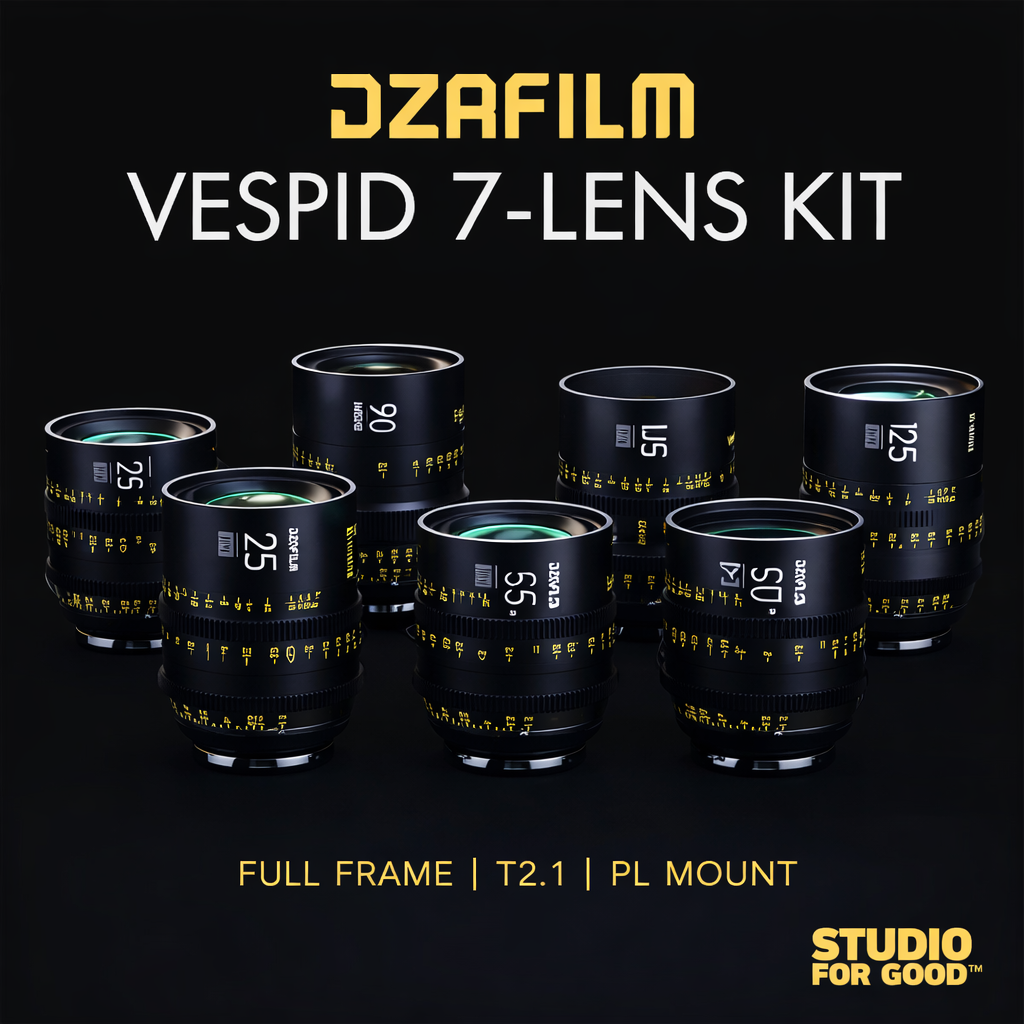 Dzo vespid prime 7-lens set pl mount (25, 35, 50, 75, 90 macro, 100, 125) – t2.1 full frame cine lenses