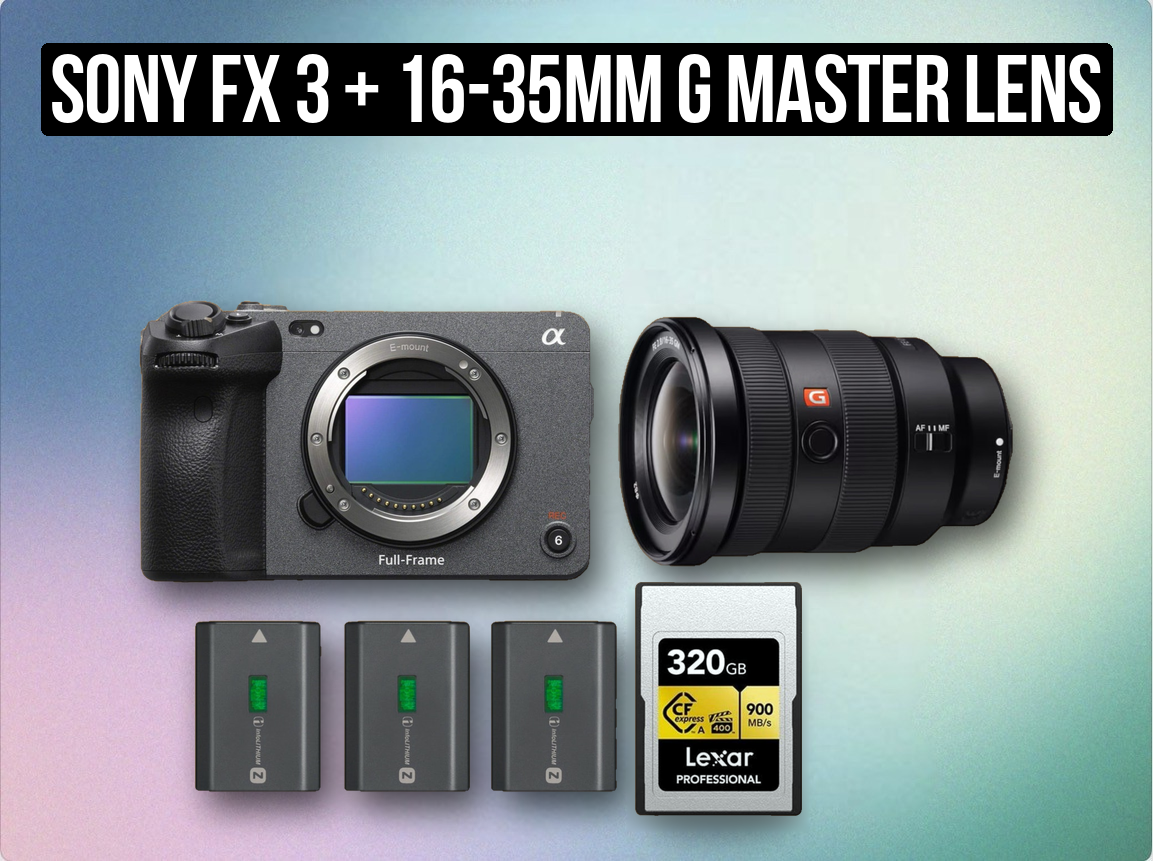 Sony fx 3 + 16-35mm g master lens f2 .8 mirrorless camera cinema 4k sony fx3 sony zoom lens wide angle g-master gm full frame sony fx 3 mirrorless  camera cinema full frame 4k  fx3