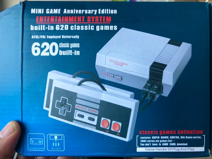 8-bits nintendo med 620 klassiska spel.