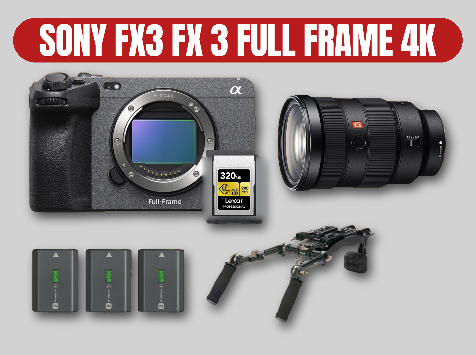 Sony fx3 full frame 4k mirrorless camera kit | fx 3 / 24-70mm f2.8 g master (gm)