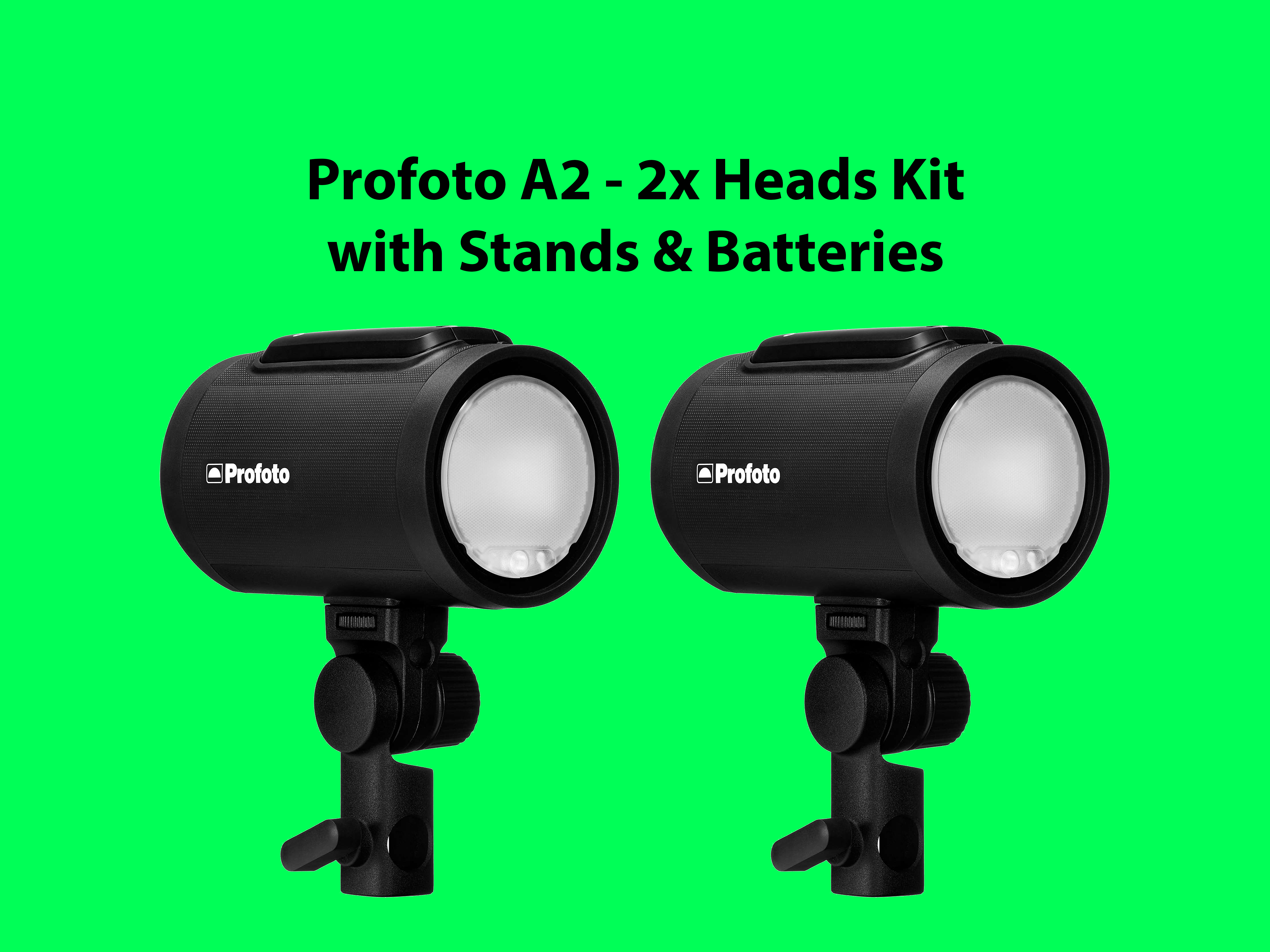 Profoto a2 two heads kit + batteries & stands (smaller alternative for b10)
