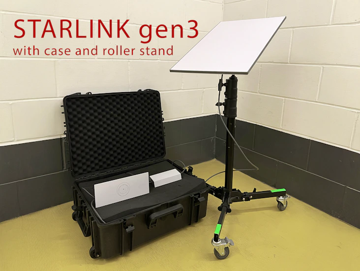 Starlink satellite internet kit (latest gen) with mobile stand & peli case - perfect for events & productions