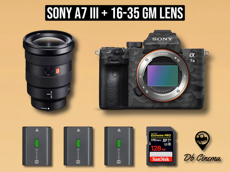 Sony a7iii a73 a7 3 + 16-35 mm g master f2.8 lens zoom gm g-master gmaster sony mirrorless 4k full frame camera