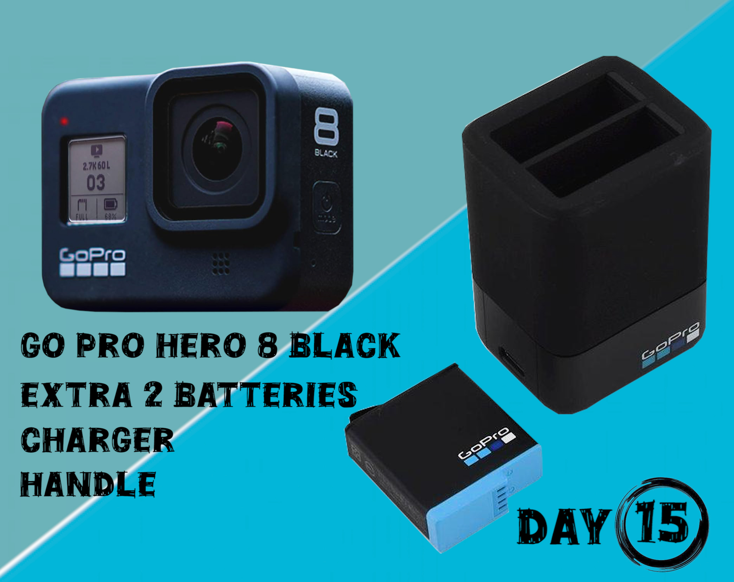 Go pro hero 8 black with handle