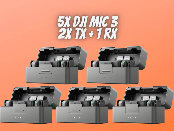 5x dji mic 3 2 tx + 1 rx + charging case interview podcast audio