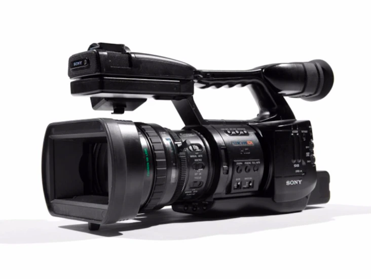 Videokameror med alla tillbehör.