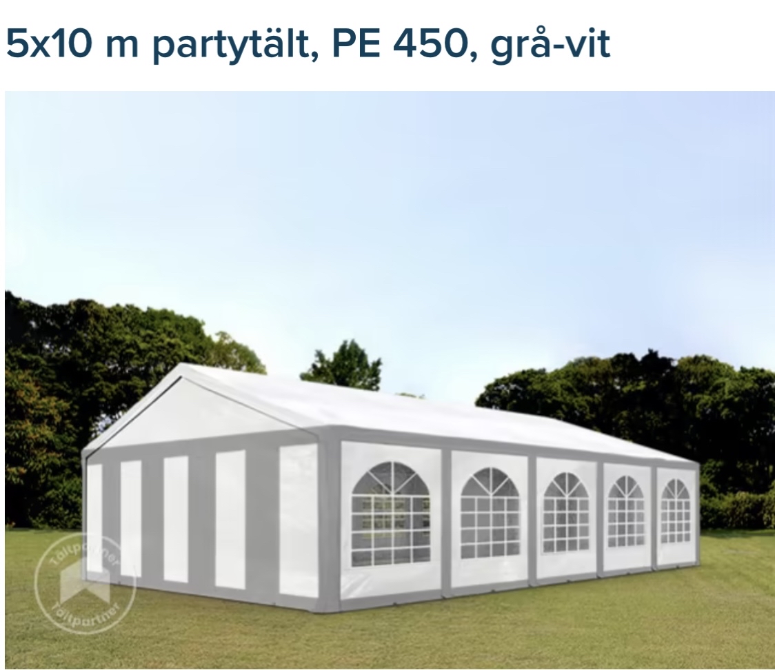 Partytält 5x10m