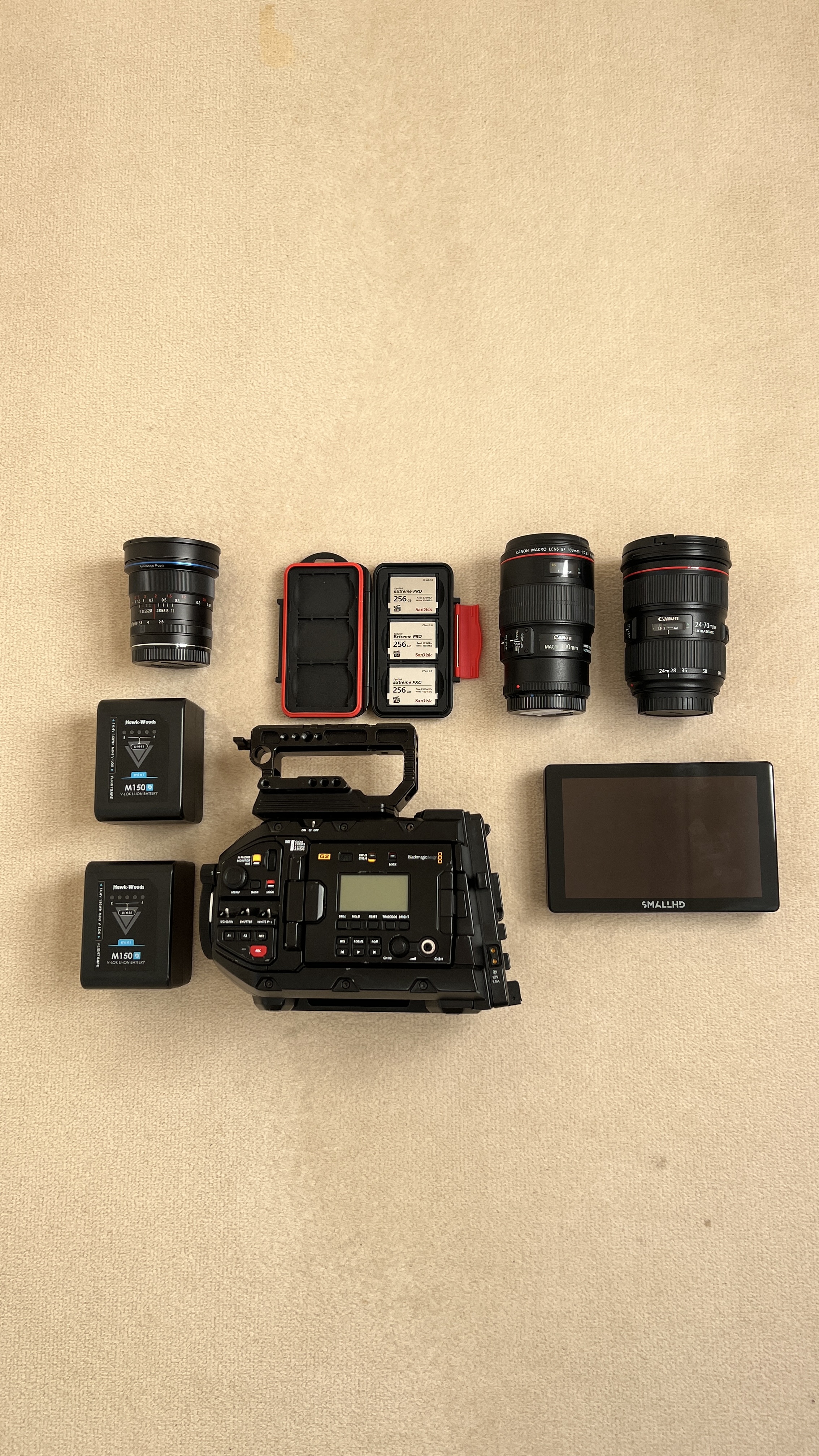 Blackmagic ursa mini pro 4.6k g2 w/ lens package & monitor