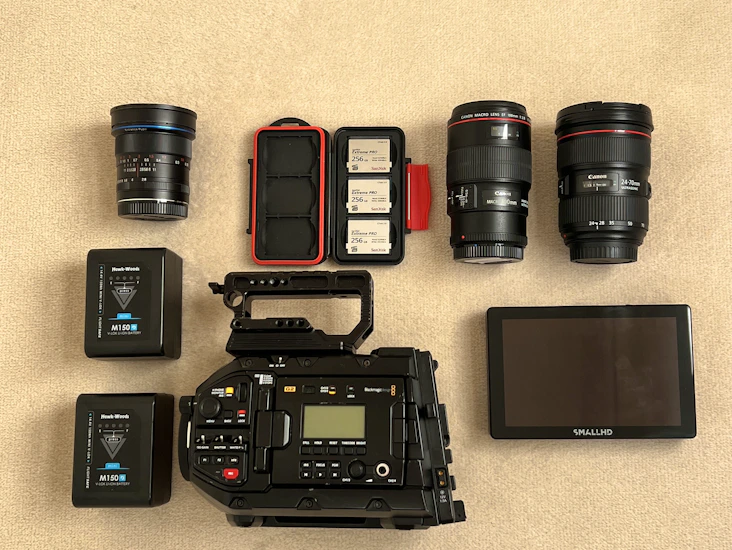 Blackmagic ursa mini pro 4.6k g2 w/ lens package & monitor