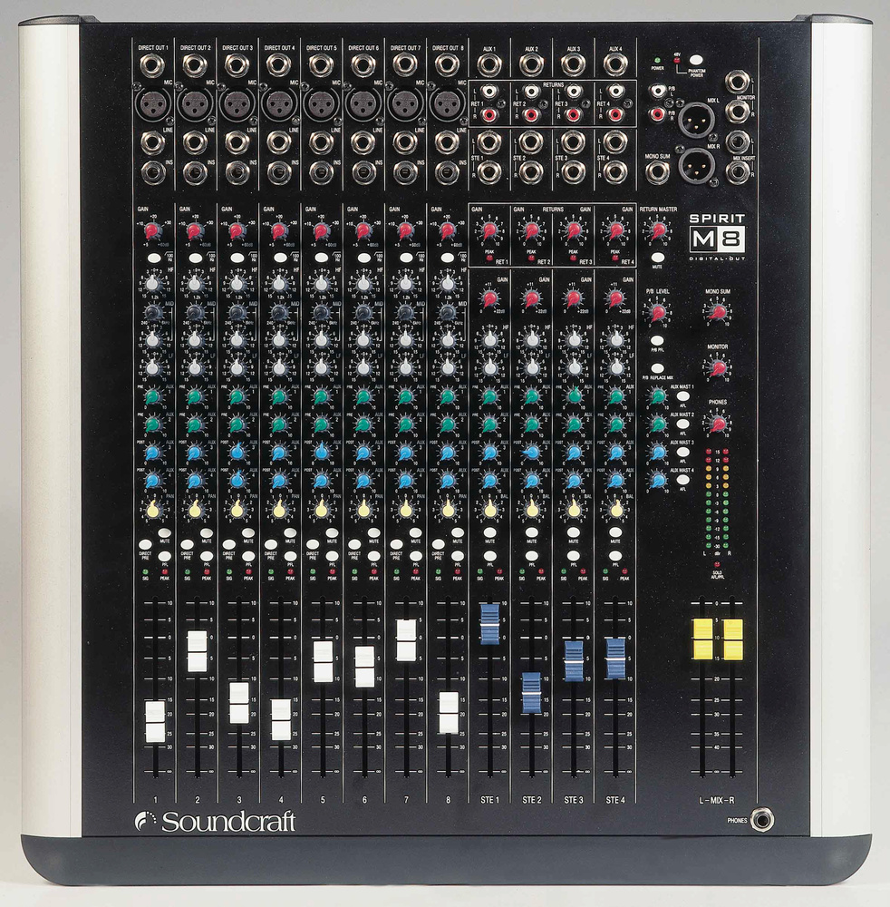 Soundcraft spirit m8 digital output audio mixer