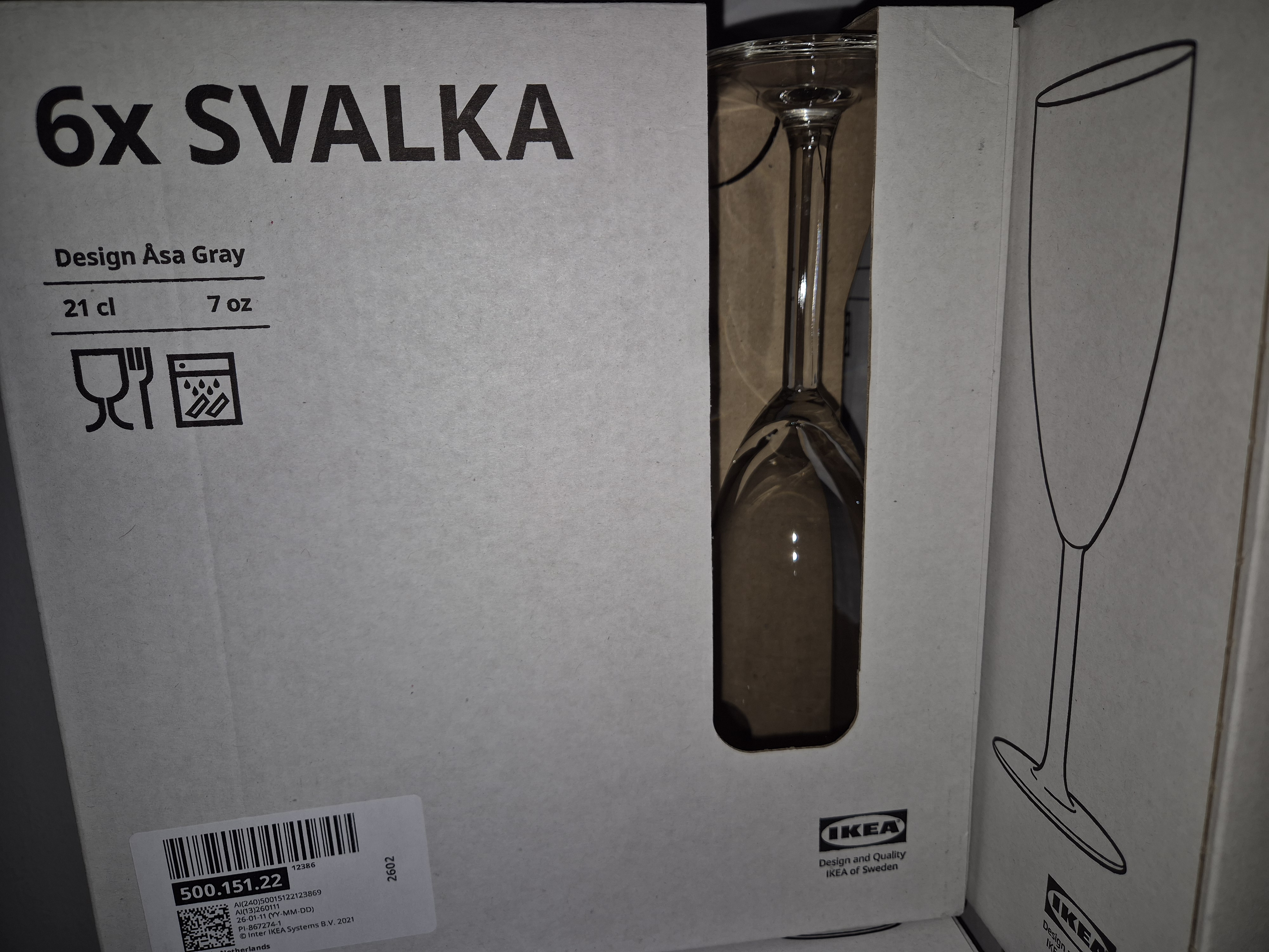 36st champagneglas, svalka 21cl
