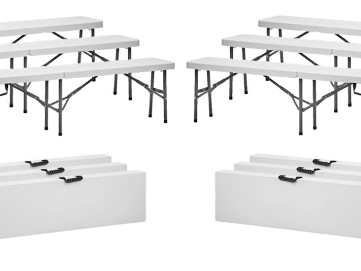 6 st hopfällbara bänkar