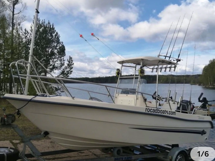 Sportfiskebåt rocad 560 sp komplett för trolling inkl 80 km/h trailer