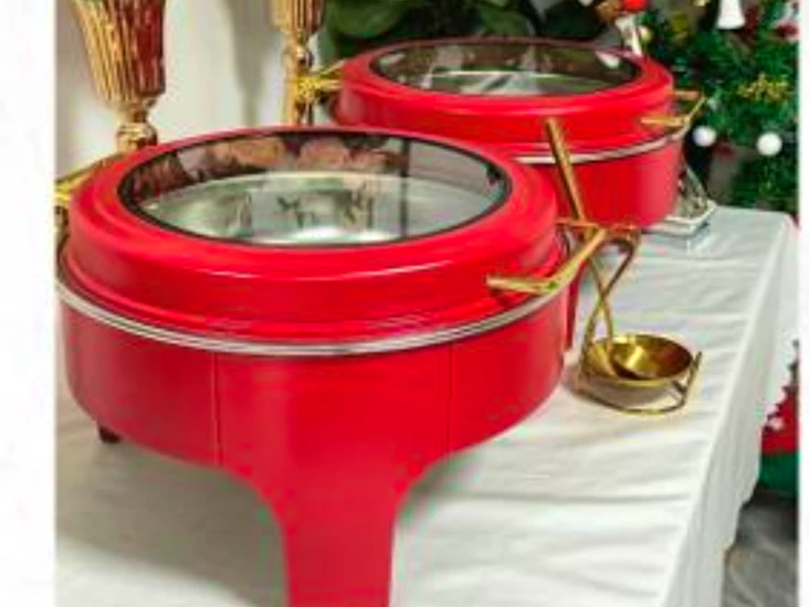 Red chafing dish rental – buffet food warmer for events, weddings, and parties