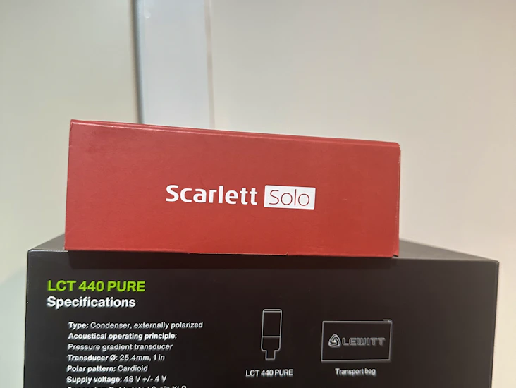 Professional studio recording kit – lewitt lct 440 pure + scarlett solo + audio-technica headphones (all cables included)