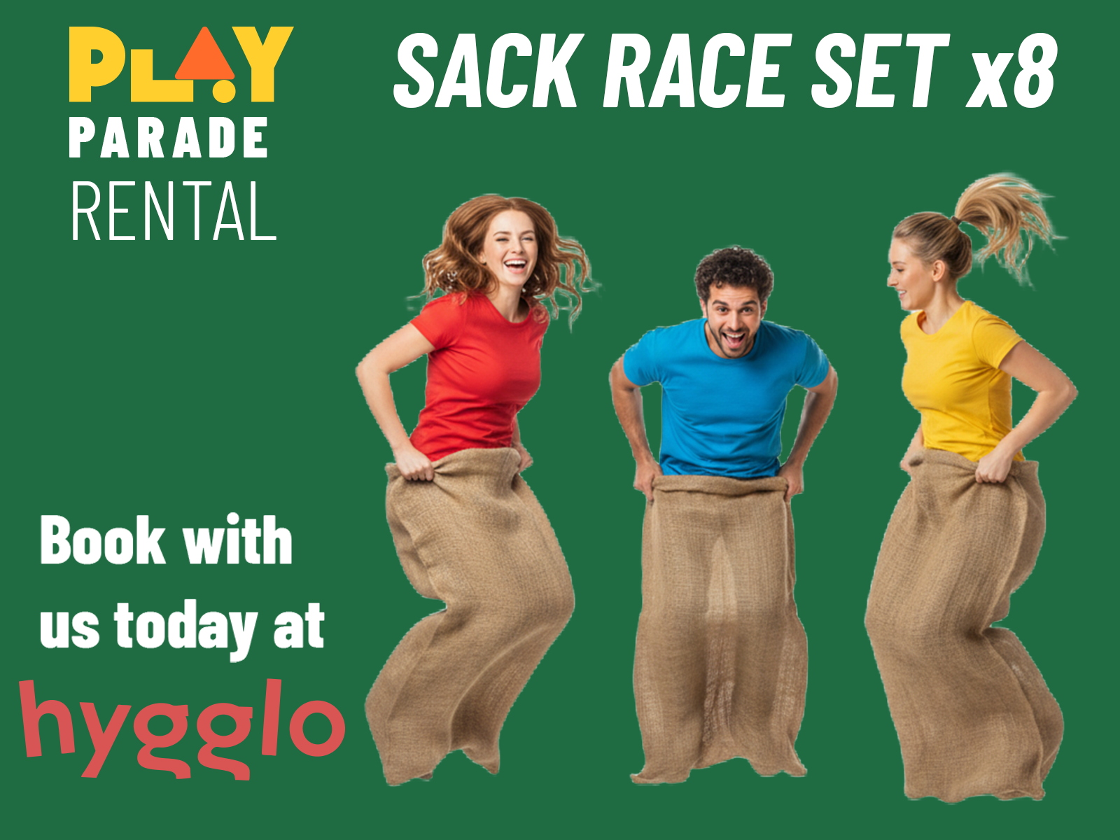 Sack race set x8 – kids party, garden party & school sports day outdoor game
