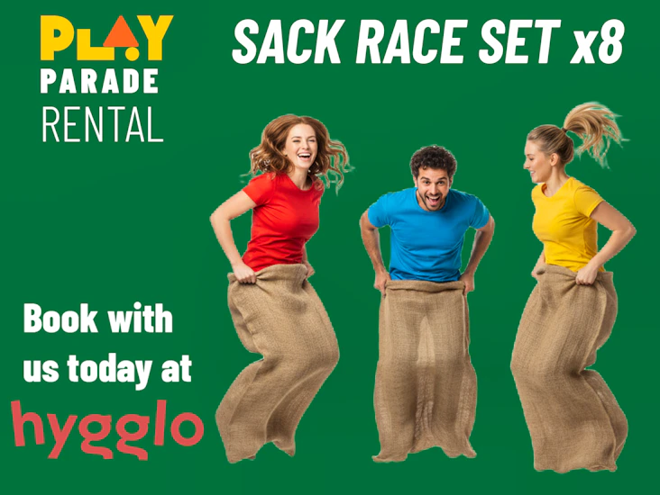 Sack race set x8 – kids party, garden party & school sports day outdoor game
