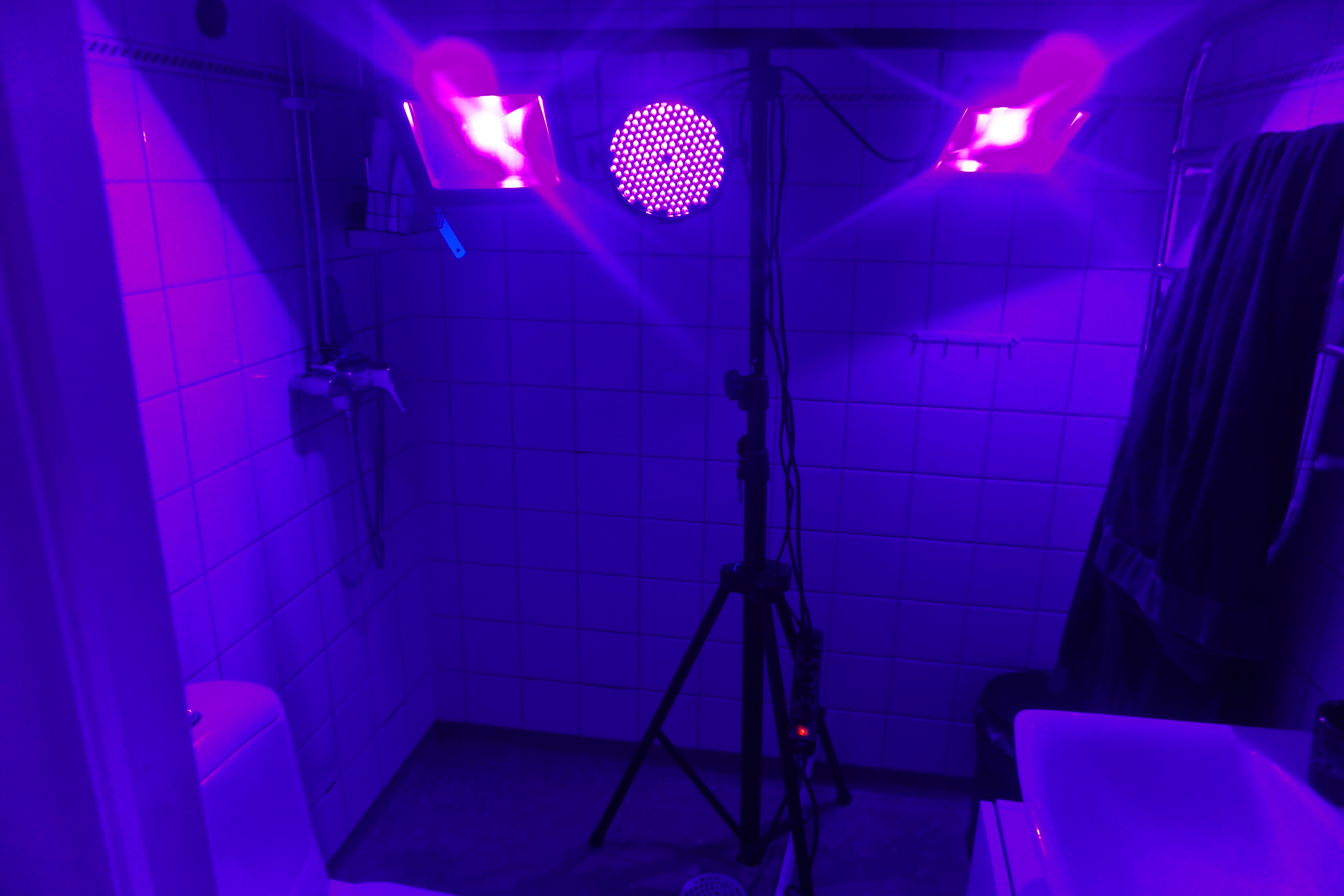 Uv/blacklight ljuspaket med 3 lampor och stativ
