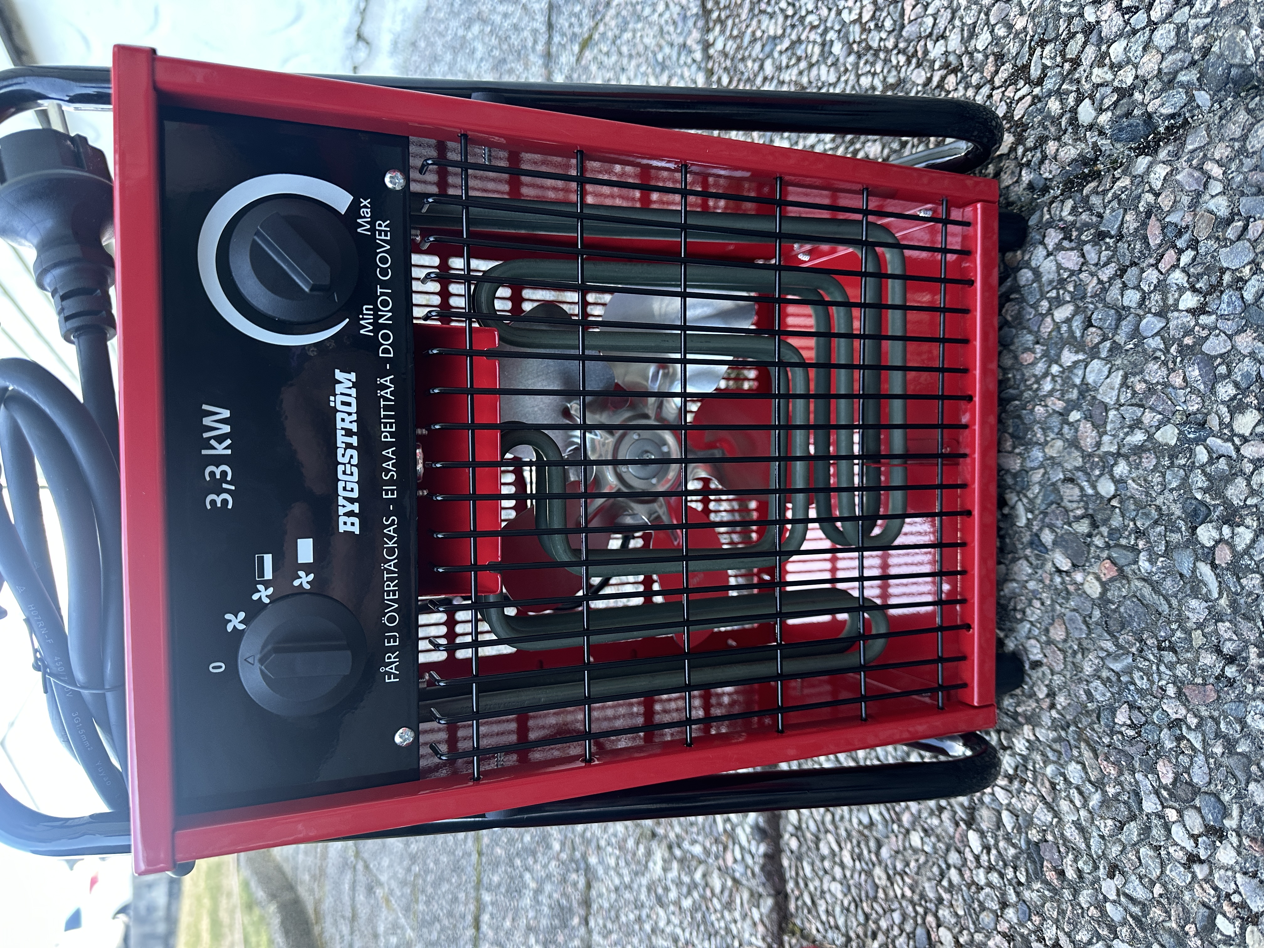 Byggvarmer 3,3 kw (230v) – perfekt til oppussing