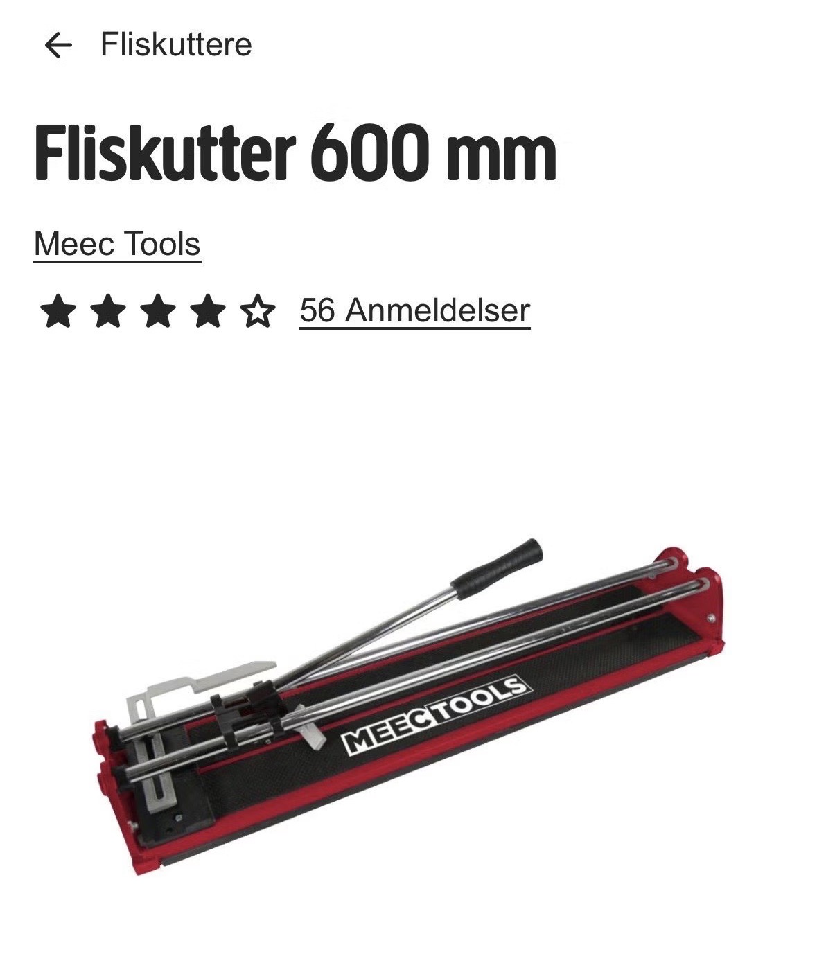 600 mm manuell fliskutter