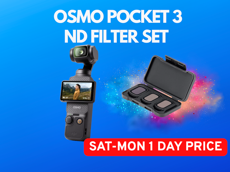 Dji osmo pocket 3 creator combo nd filter set vlogging camera with 1'' cmos & 4k/120fps video, 3-axis stabilization, face/object tracking, fast focusing, mic included for clear sound