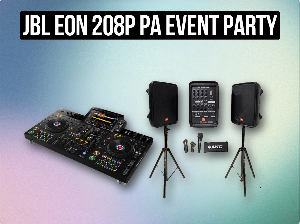Jbl eon 208p pa event party speaker 600w + pioneer rx3 dj controller set