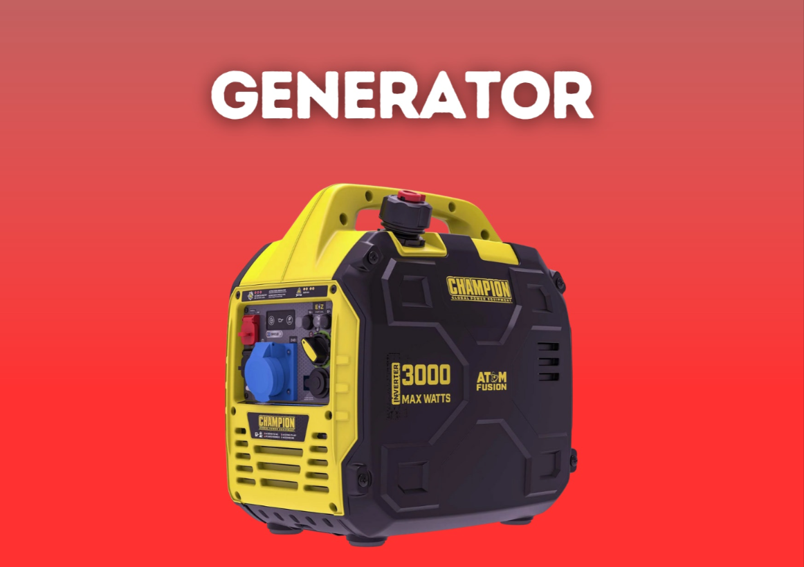 Generator 240w uk socket 3000w - dual fuel petrol / gas ultra quiet - champion