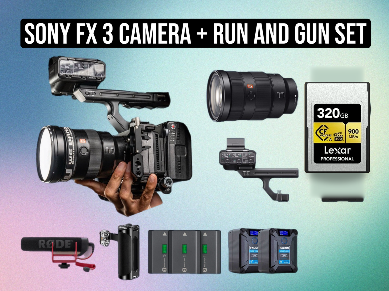 Sony fx3 fx-3 cinema camera + run & gun set | full frame 4k mirrorless | fx3 / fx 3 / cinema camera / run and gun / documentary / handheld kit )