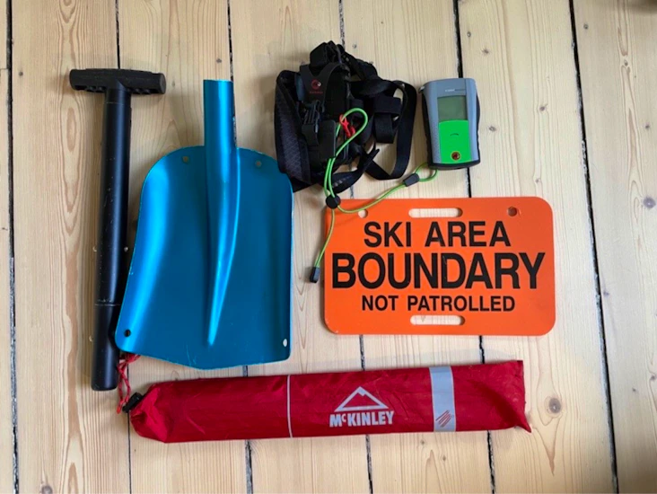 Lavinutrustning: transceiver, sond & spade